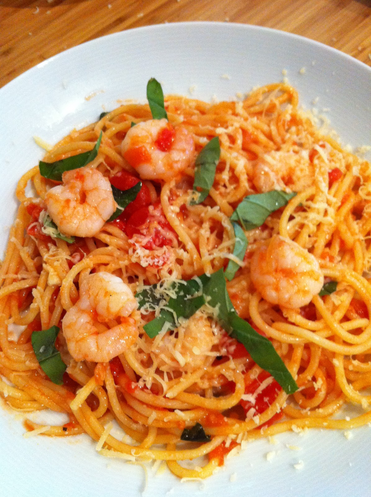 Working Meals for a Working Mum Pasta with Prawns in a Tomato and